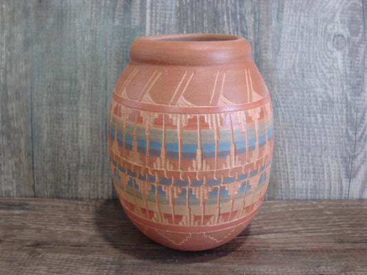 Native American Hand Etched & Hand Painted Pottery - Gilmore