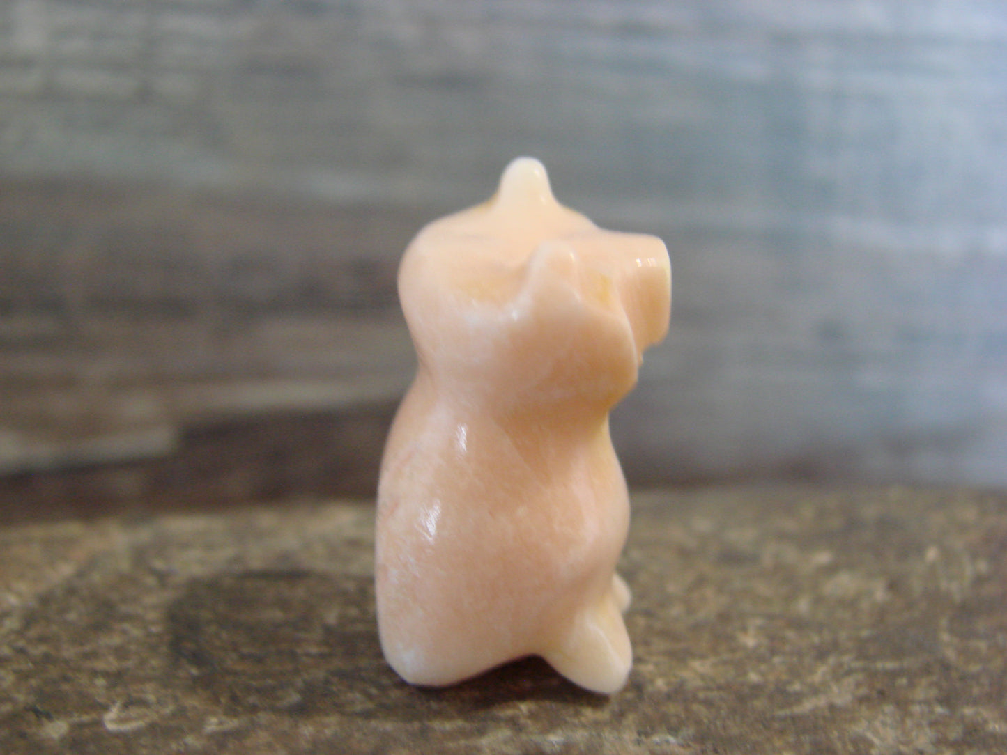 Native American Indian Hand Carved Rose Quartz Owl Fetish - B. Phillips