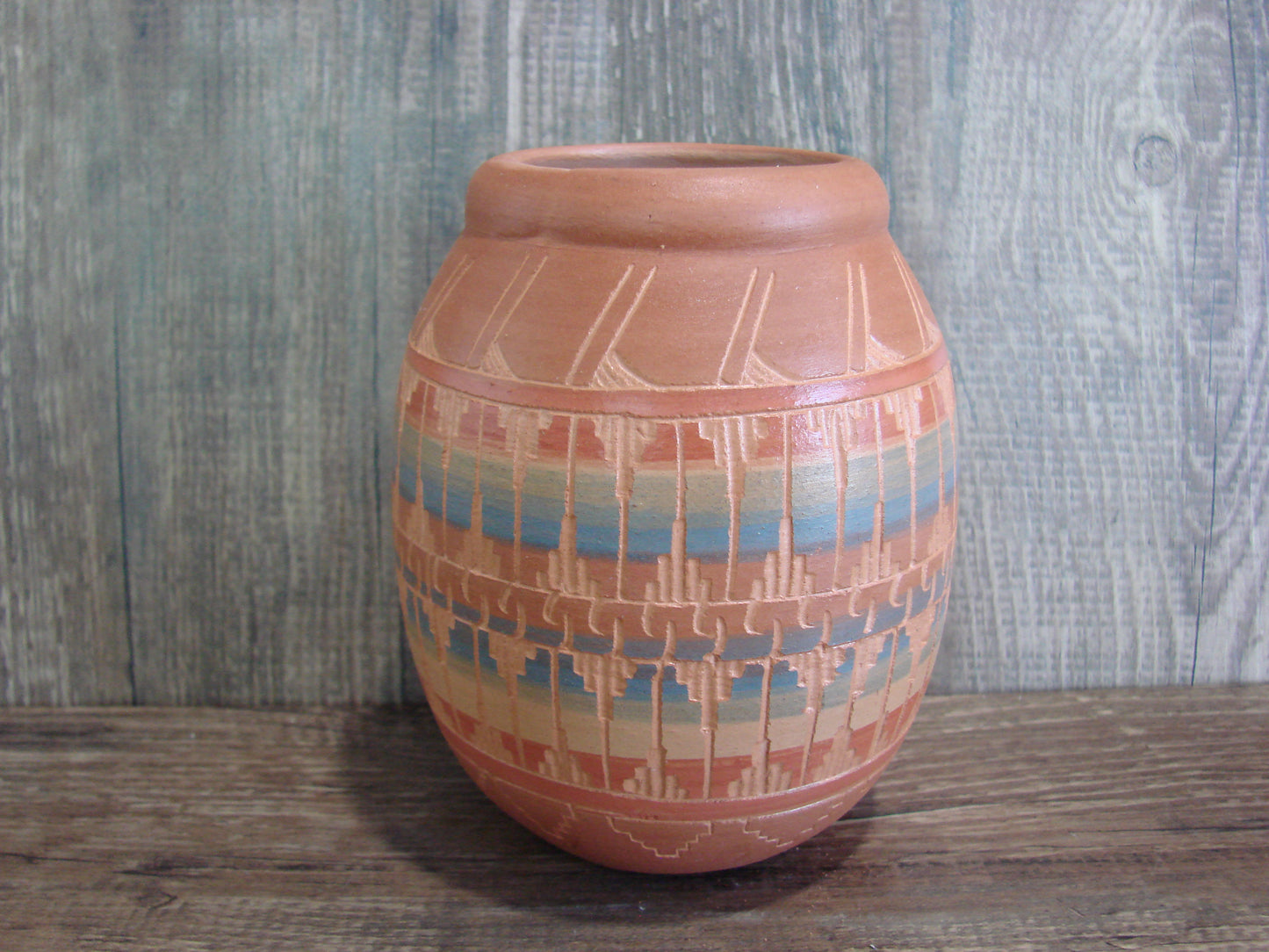Native American Hand Etched & Hand Painted Pottery - Gilmore