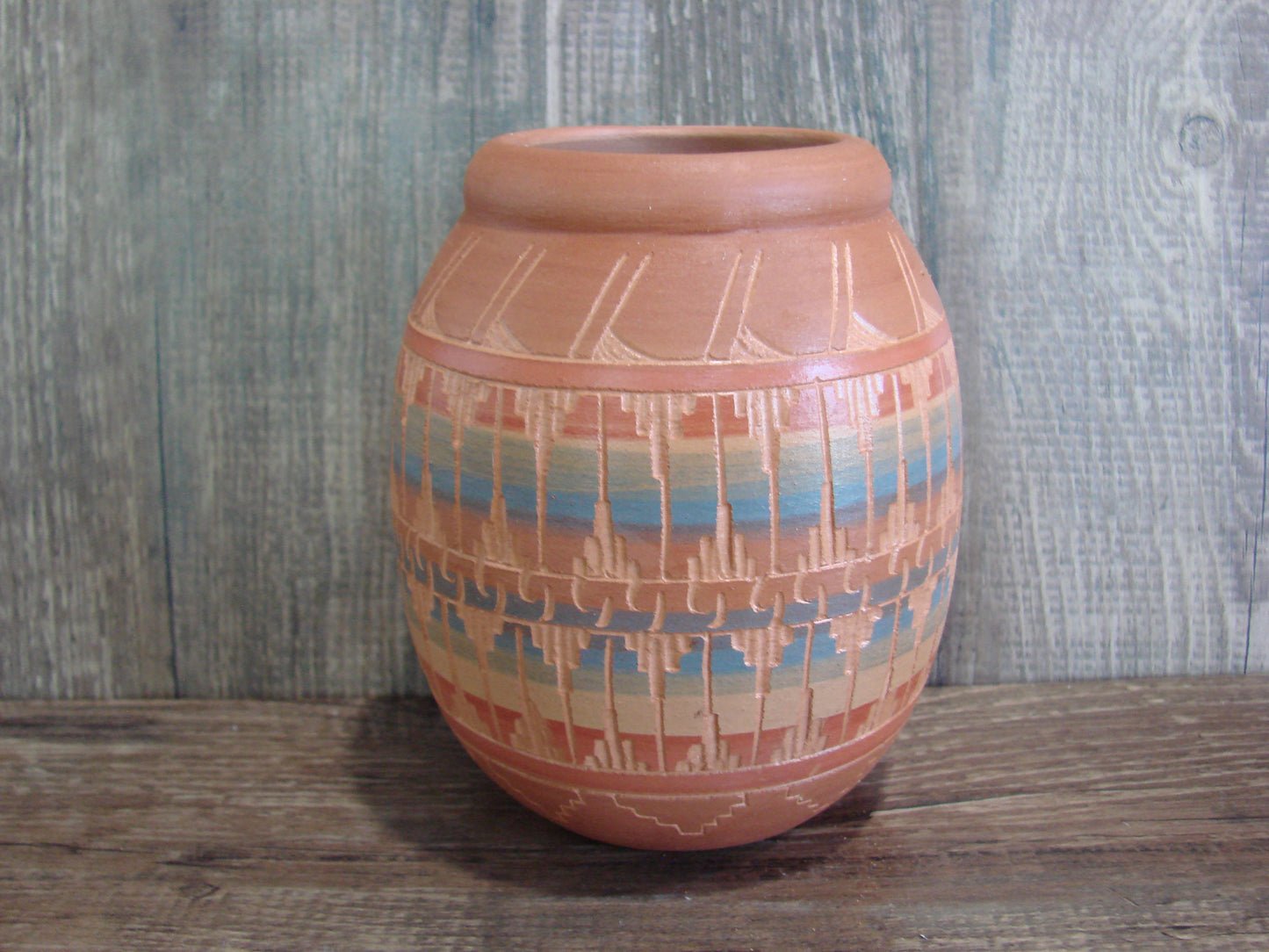 Native American Hand Etched & Hand Painted Pottery - Gilmore