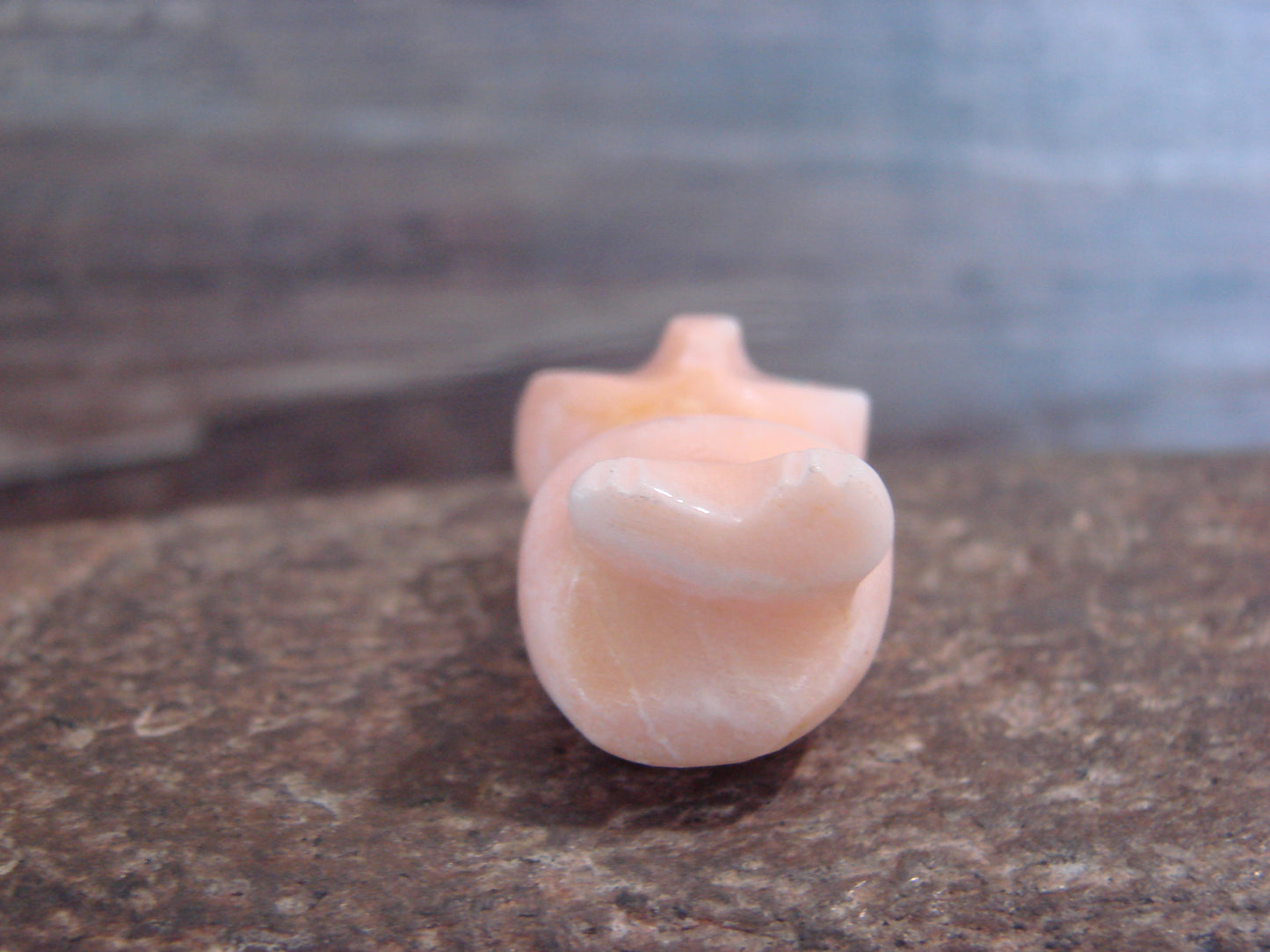 Native American Indian Hand Carved Rose Quartz Owl Fetish - B. Phillips