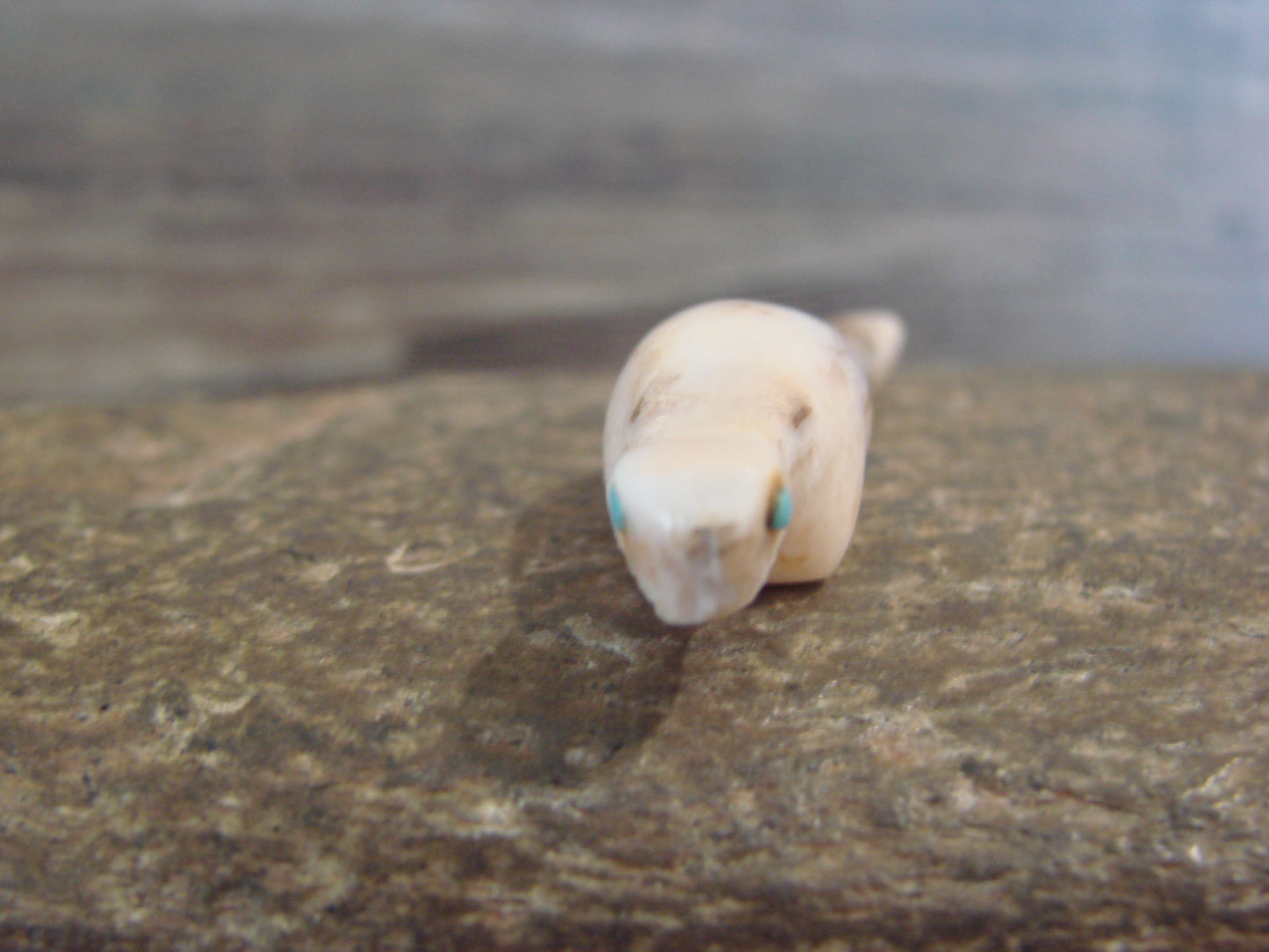 Native American Indian Hand Carved Rose Quartz Otter Fetish - B. Phillips