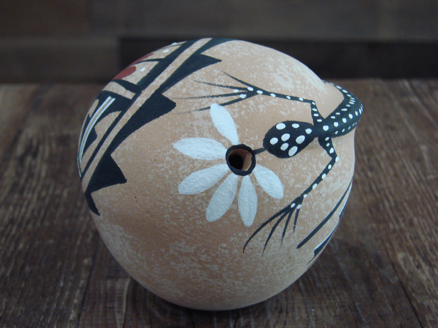Native American Jemez Indian Handmade Clay Lizard Seed Pot by Chinana