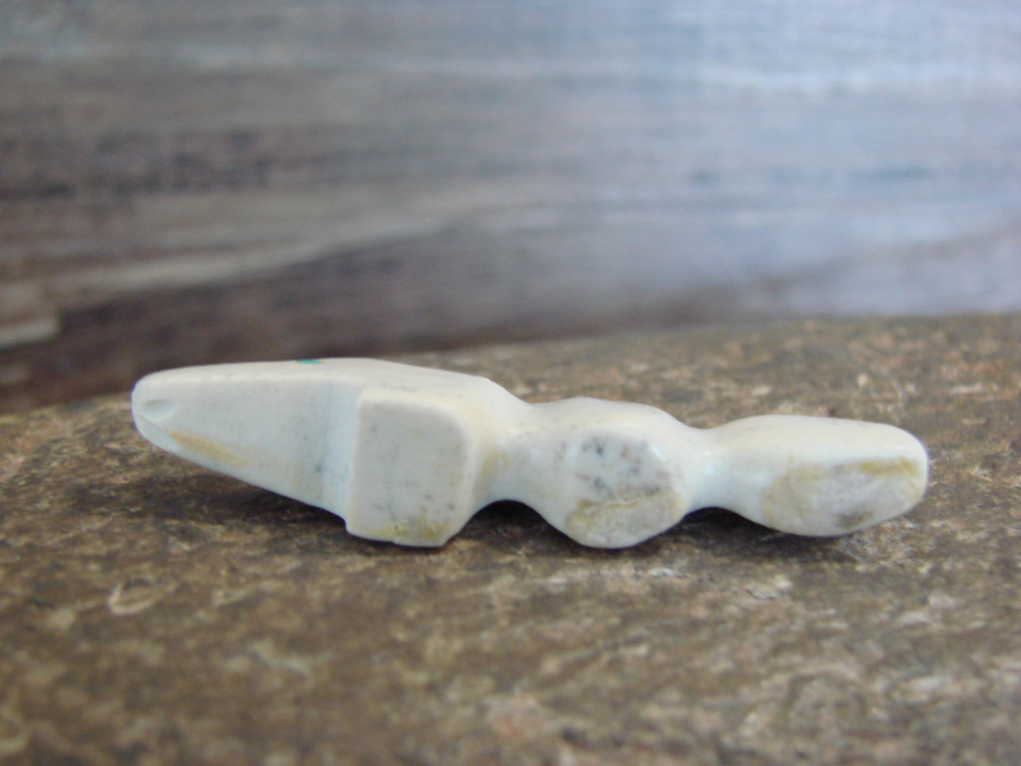 Native American Indian Hand Carved Fish Rock Wolf Fetish - B. Phillips