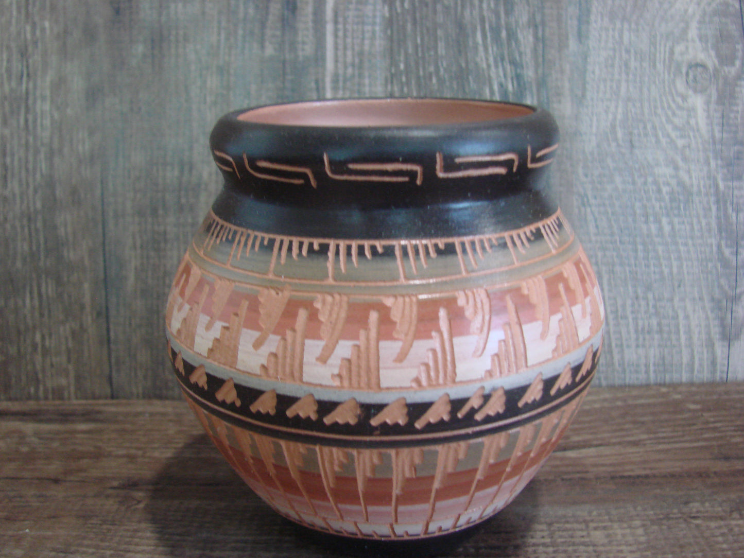 Native American Hand Etched & Hand Painted Pottery - Gilmore
