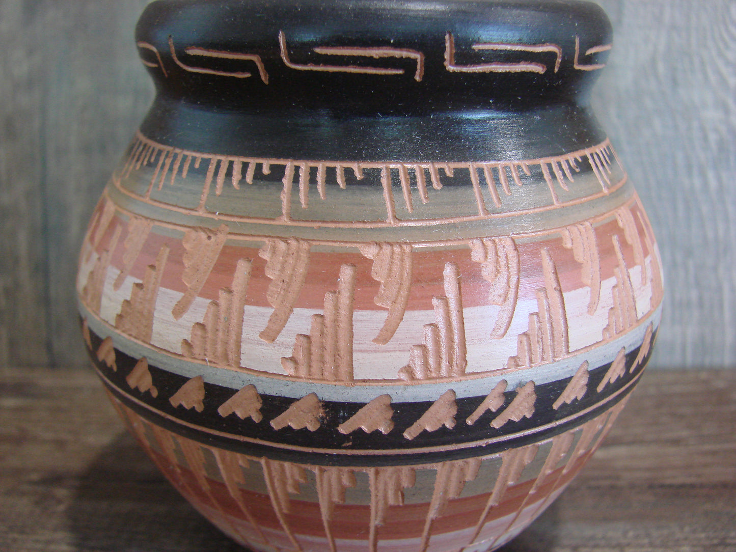 Native American Hand Etched & Hand Painted Pottery - Gilmore