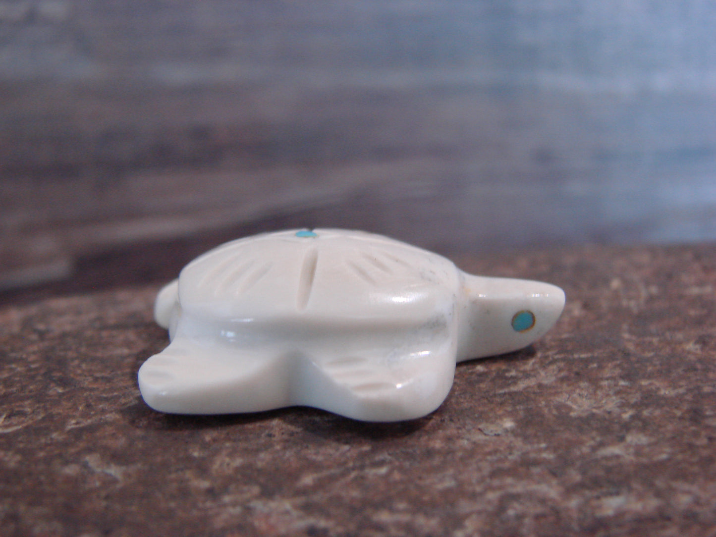 Native American Indian Hand Carved Fish Rock Turtle Fetish - B. Phillips