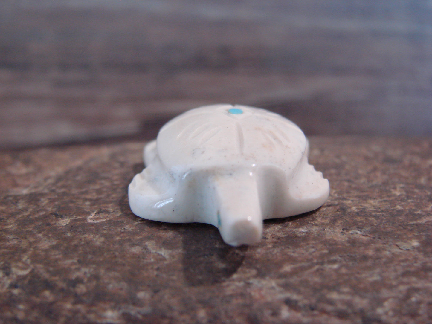 Native American Indian Hand Carved Fish Rock Turtle Fetish - B. Phillips