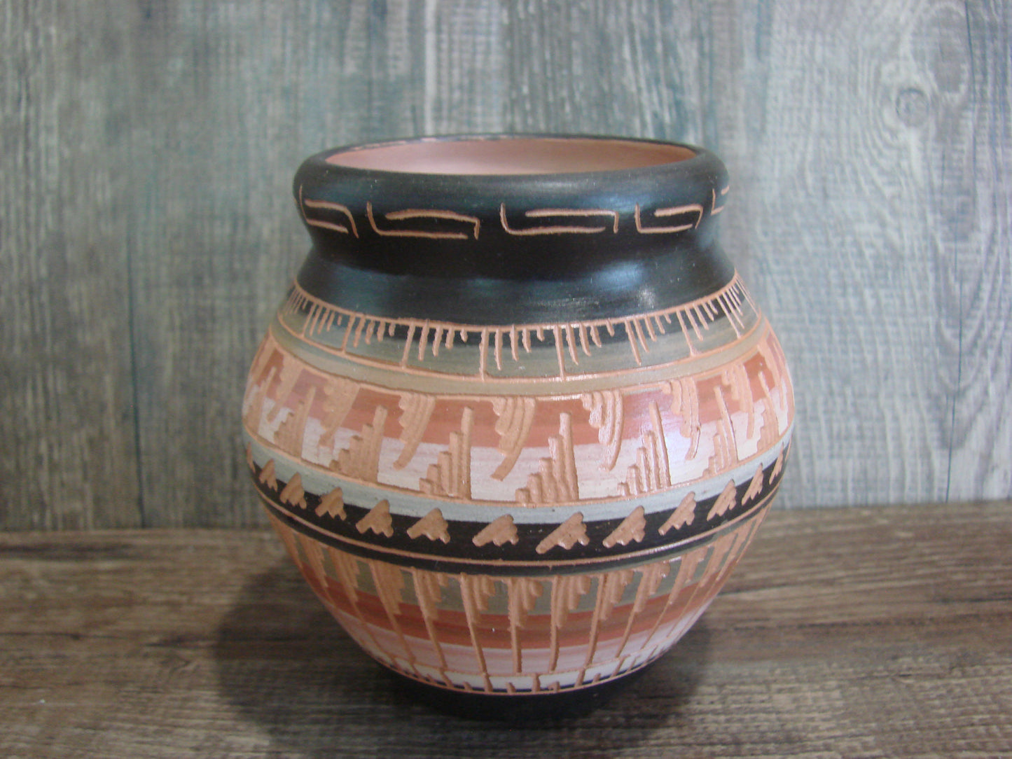 Native American Hand Etched & Hand Painted Pottery - Gilmore