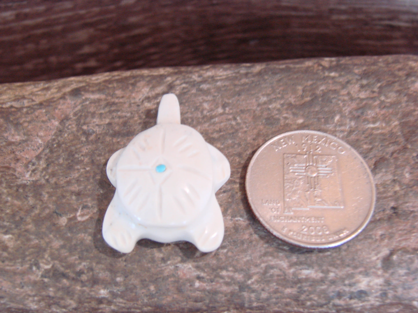 Native American Indian Hand Carved Fish Rock Turtle Fetish - B. Phillips