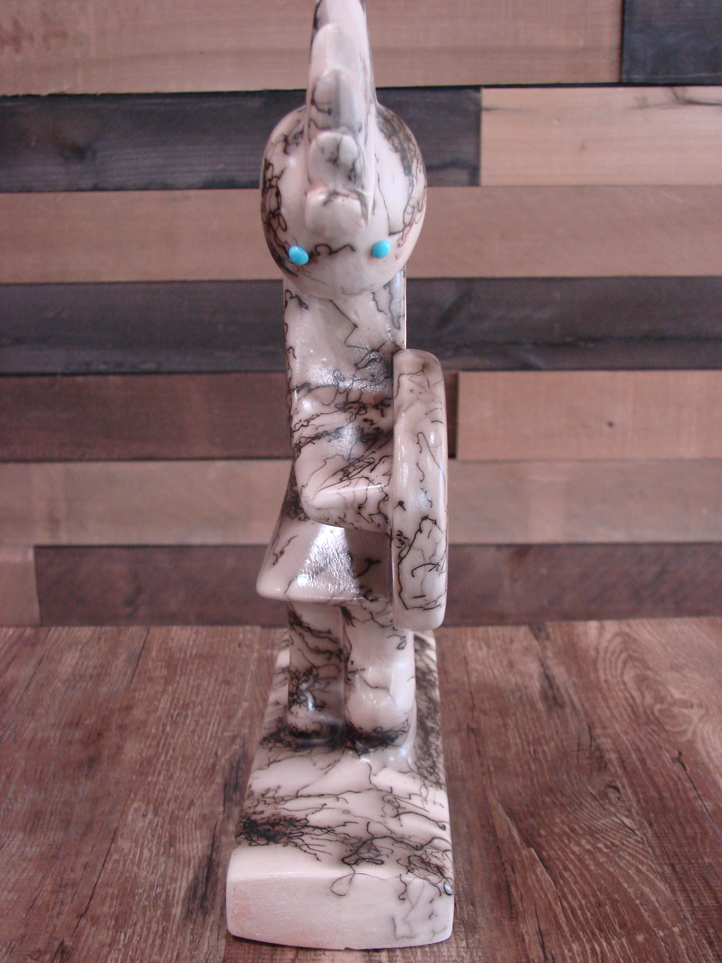 Native American Pottery Horse Hair Kokopelli Sculpture by Vail