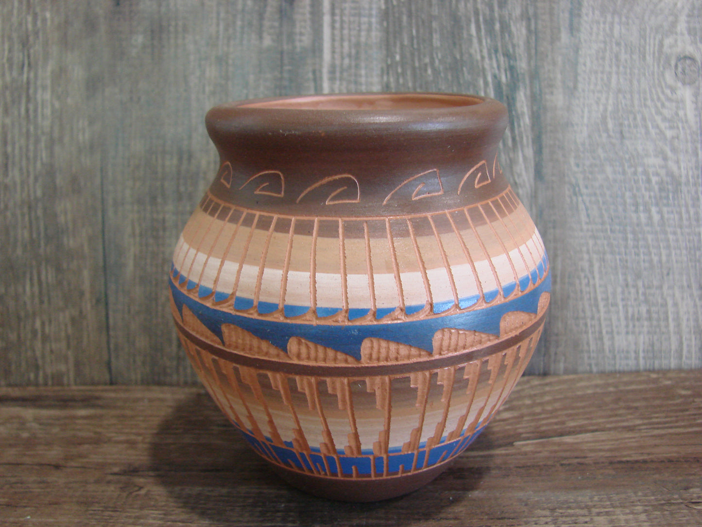 Native American Hand Etched & Hand Painted Pottery - Gilmore