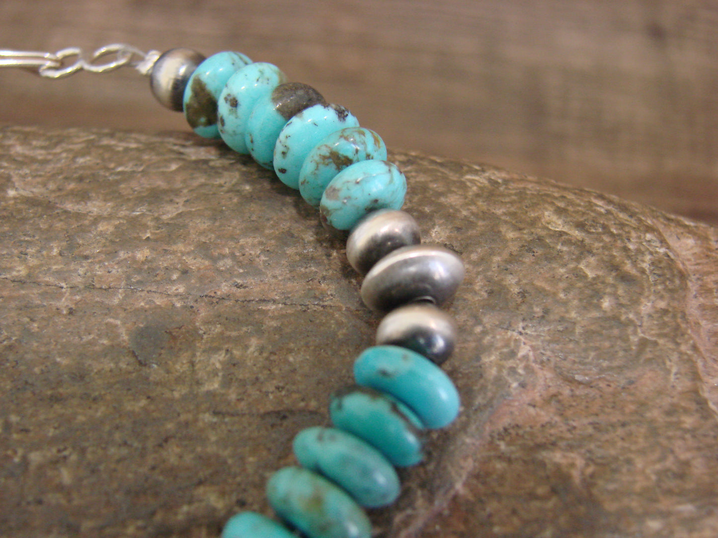 Native American Navajo Pearl & Turquoise Stone Bracelet by Jake