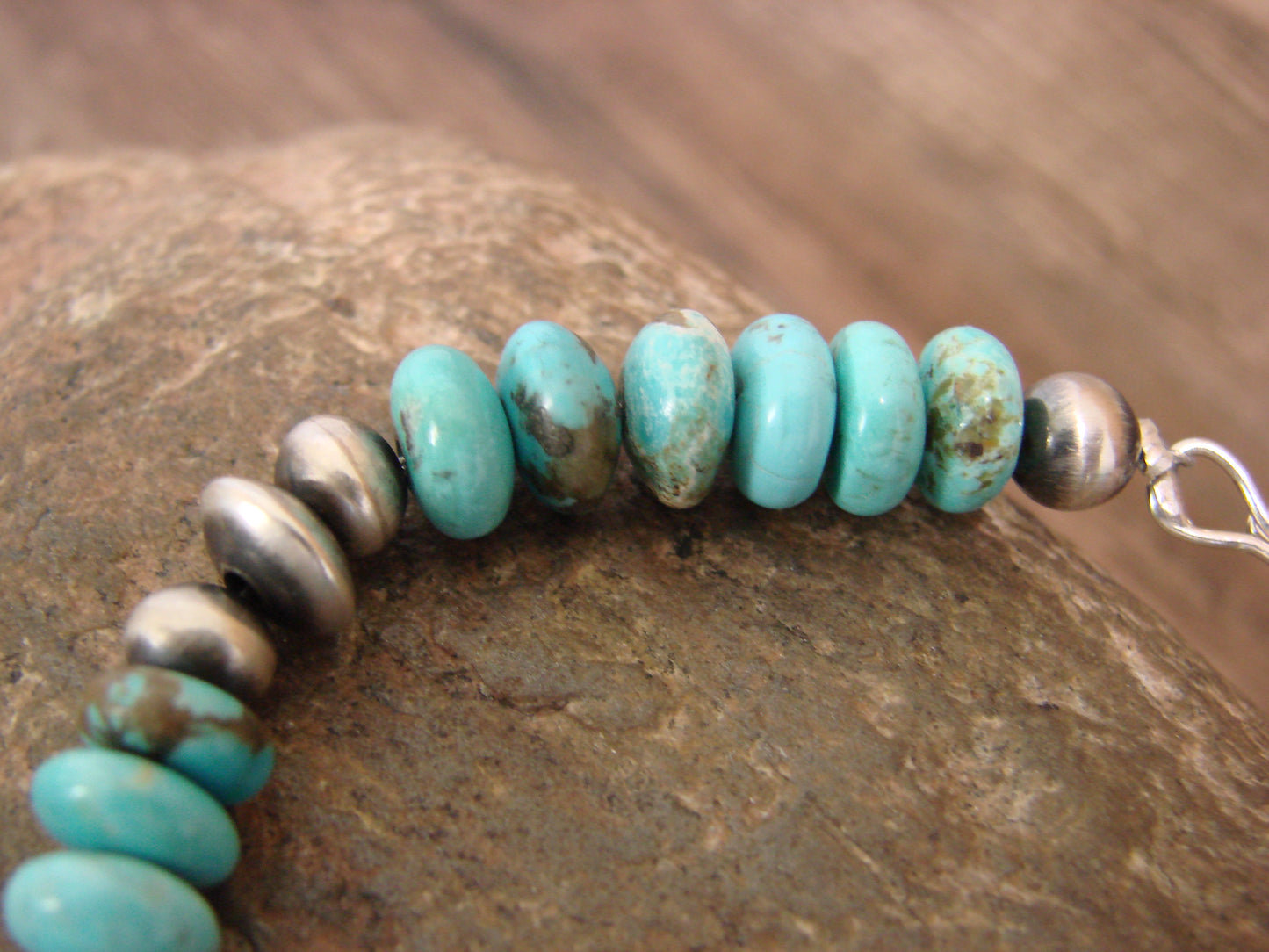 Native American Navajo Pearl & Turquoise Stone Bracelet by Jake
