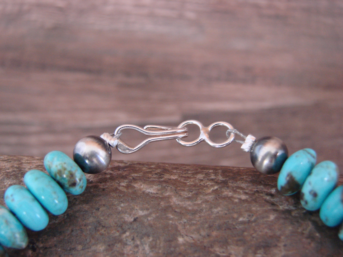 Native American Navajo Pearl & Turquoise Stone Bracelet by Jake
