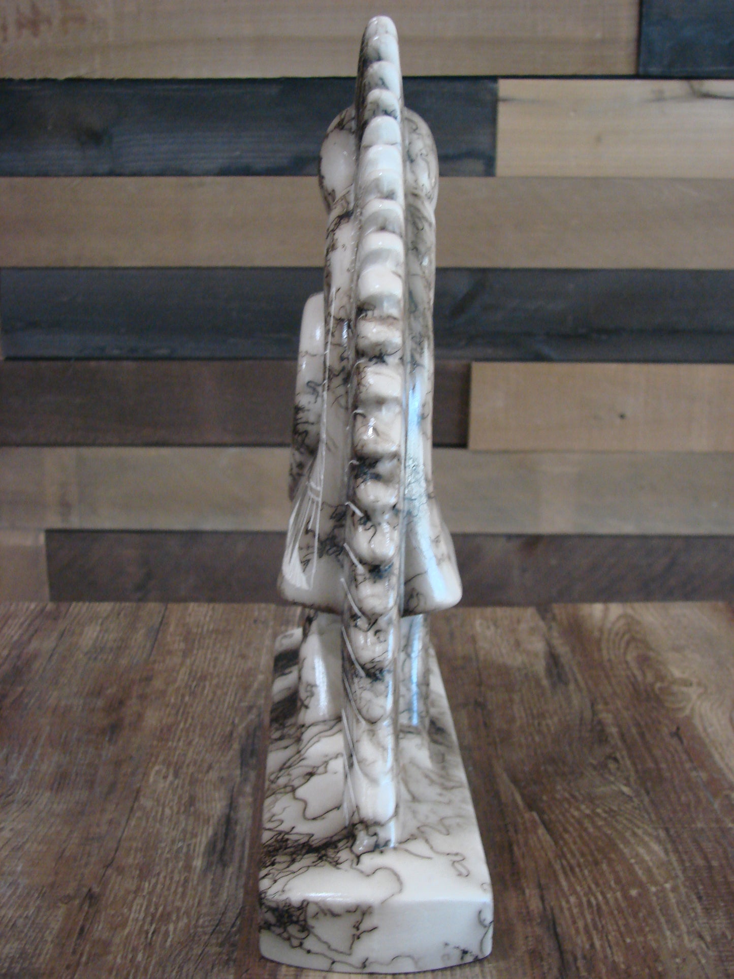 Native American Pottery Horse Hair Kokopelli Sculpture by Vail