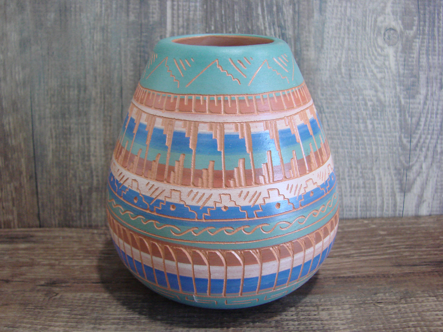 Native American Hand Etched & Hand Painted Pottery - Gilmore