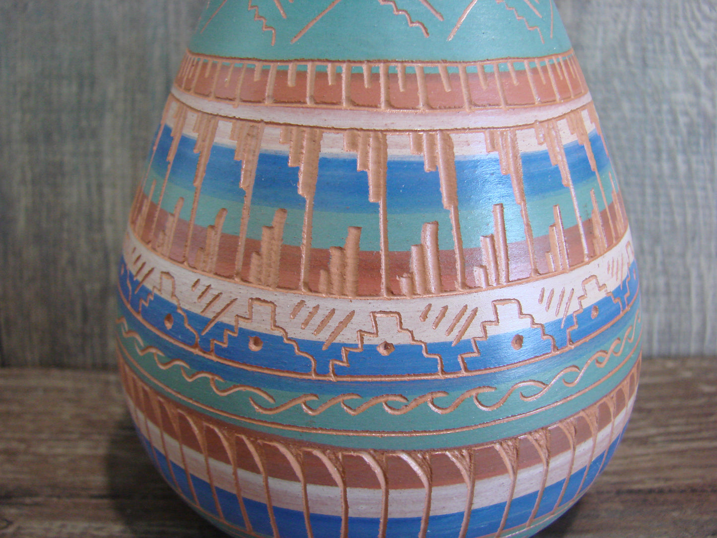Native American Hand Etched & Hand Painted Pottery - Gilmore
