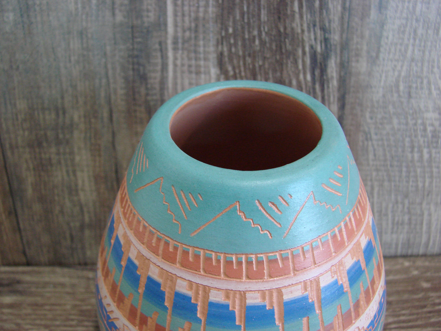 Native American Hand Etched & Hand Painted Pottery - Gilmore