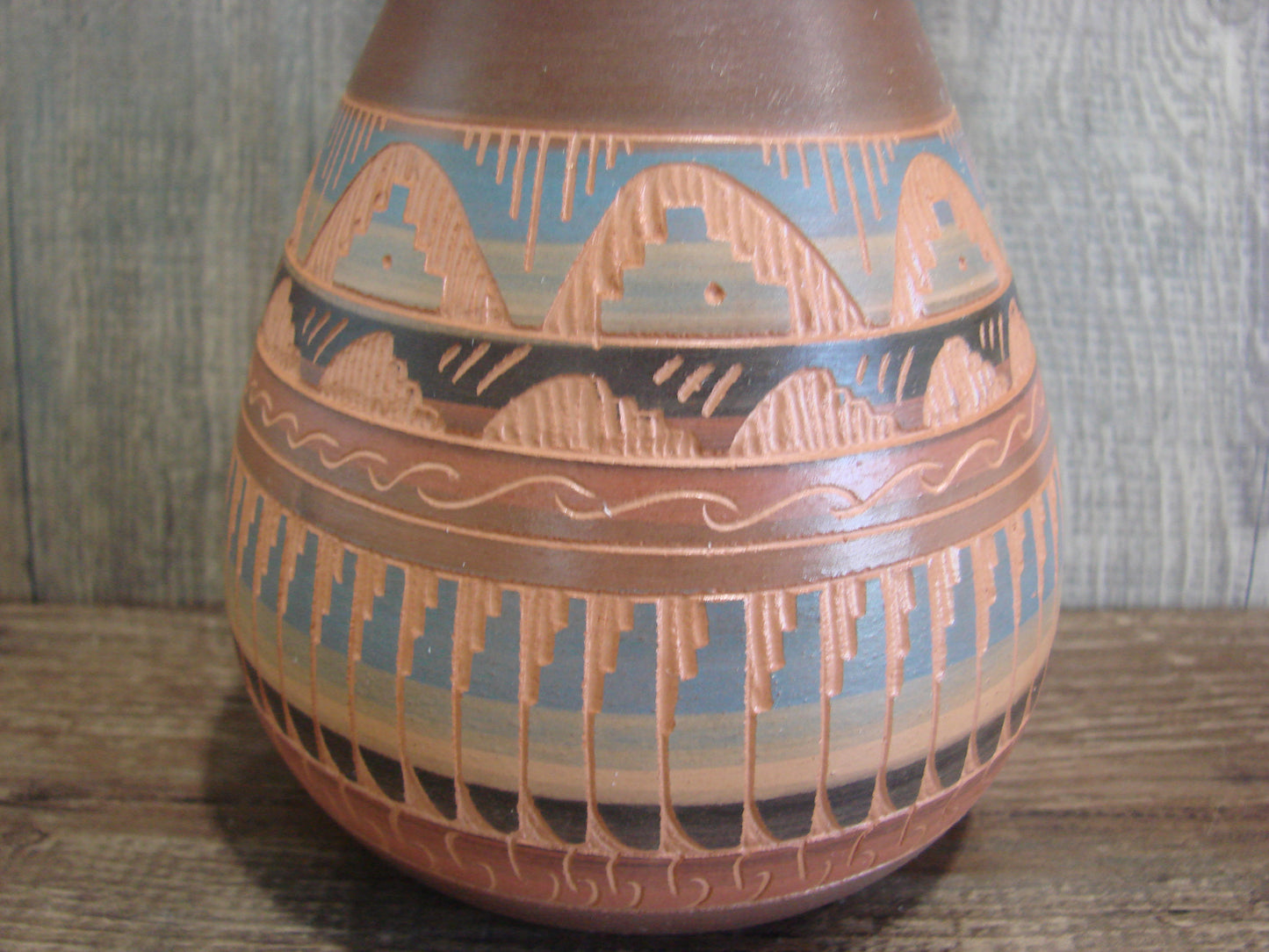 Native American Hand Etched & Hand Painted Pottery - Gilmore