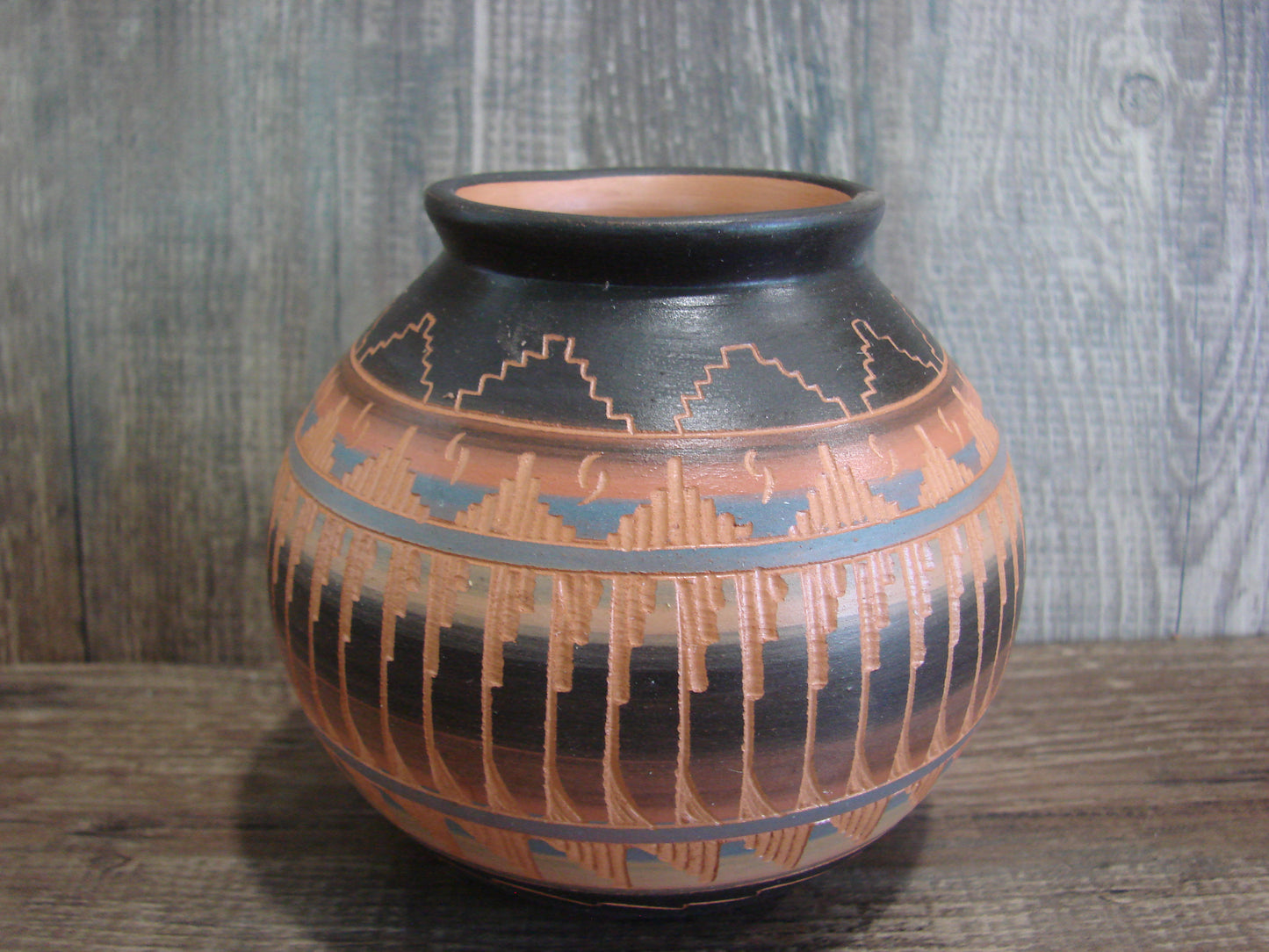 Native American Hand Etched & Hand Painted Pottery - Gilmore