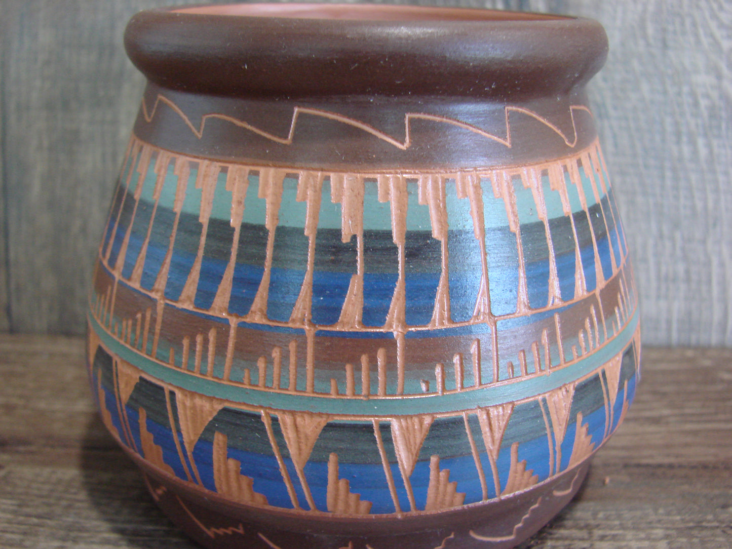 Native American Hand Etched & Hand Painted Pottery - Gilmore