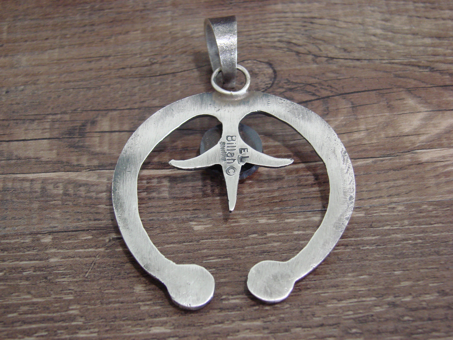 Native American Sterling Silver & Spiny Oyster Cast Naja Pendant Signed Billah
