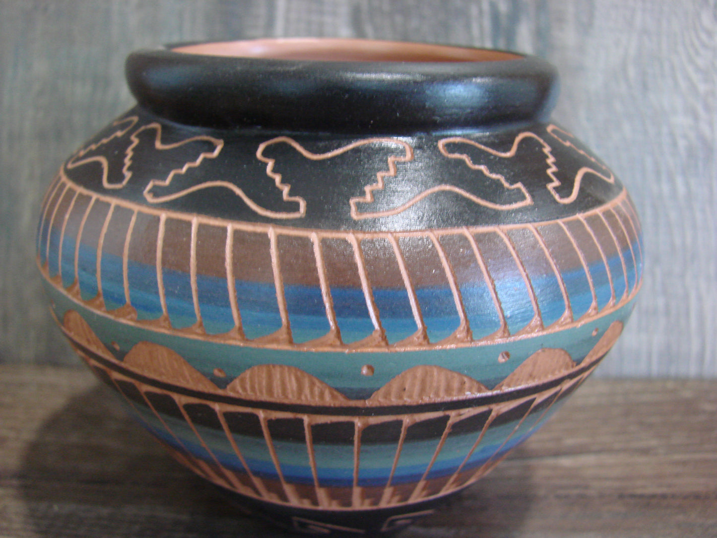 Native American Hand Etched & Hand Painted Pottery - Gilmore