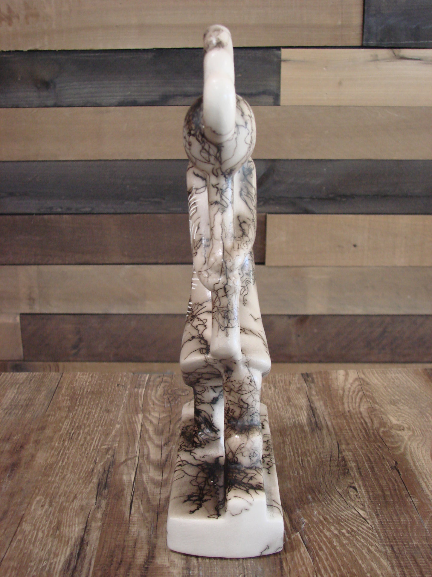 Native American Pottery Horse Hair Kokopelli Sculpture by Vail