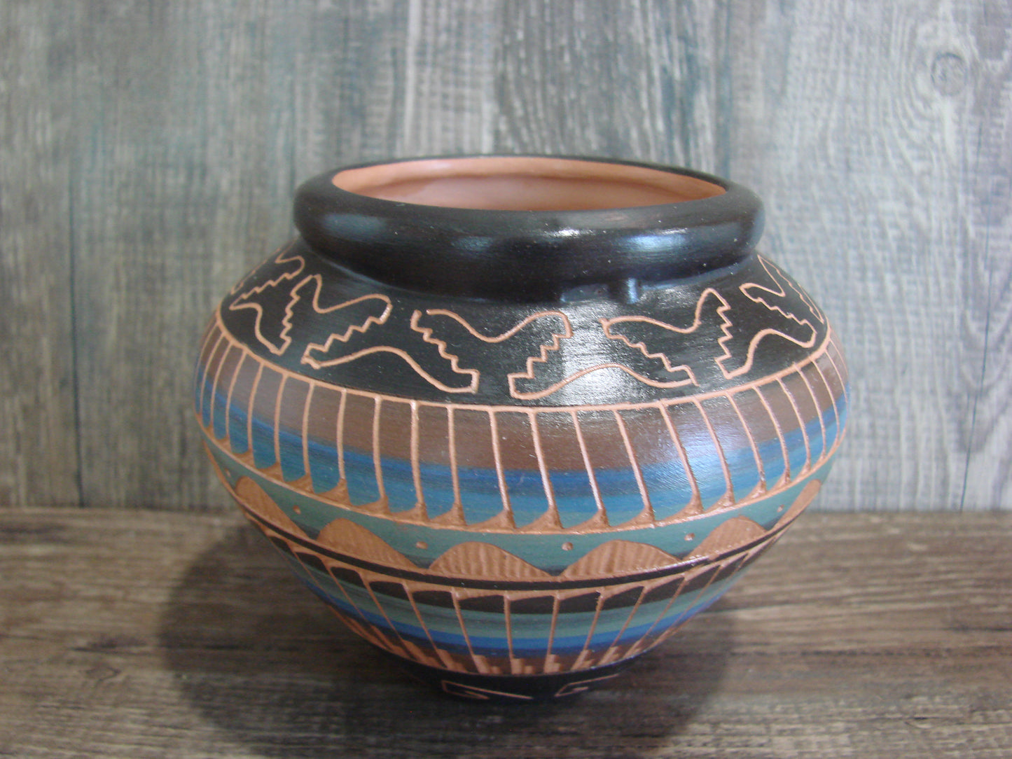 Native American Hand Etched & Hand Painted Pottery - Gilmore