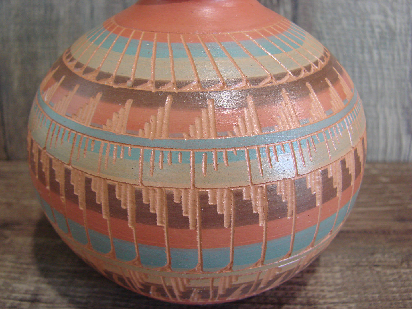 Native American Hand Etched & Hand Painted Pottery - Gilmore