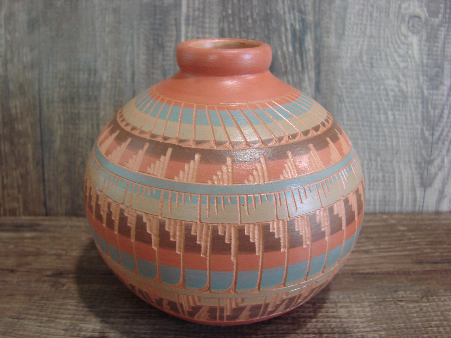 Native American Hand Etched & Hand Painted Pottery - Gilmore