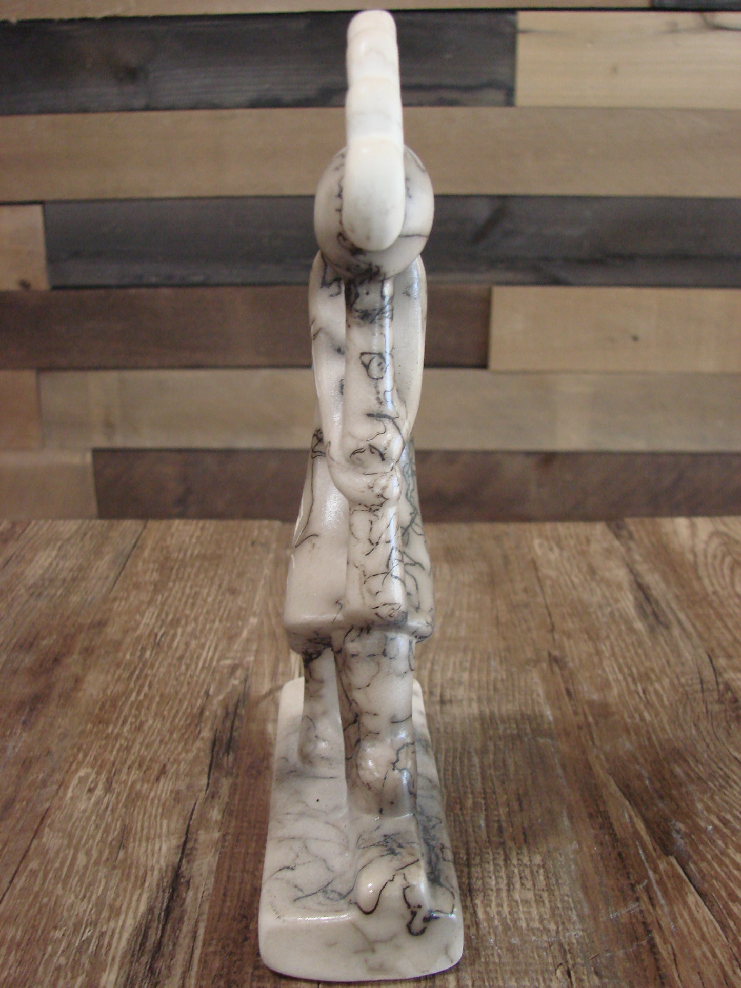 Native American Pottery Horse Hair Kokopelli Sculpture by Vail