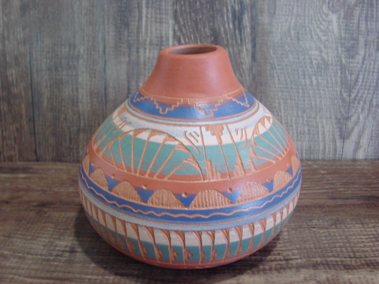 Native American Hand Etched & Hand Painted Pottery - Gilmore