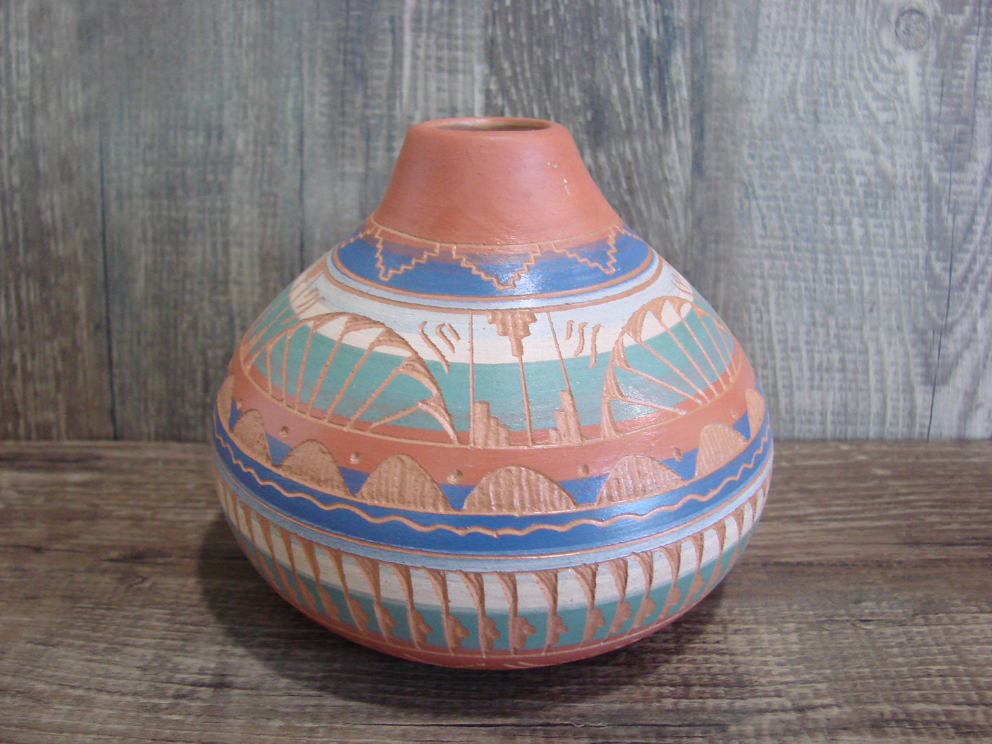 Native American Hand Etched & Hand Painted Pottery - Gilmore