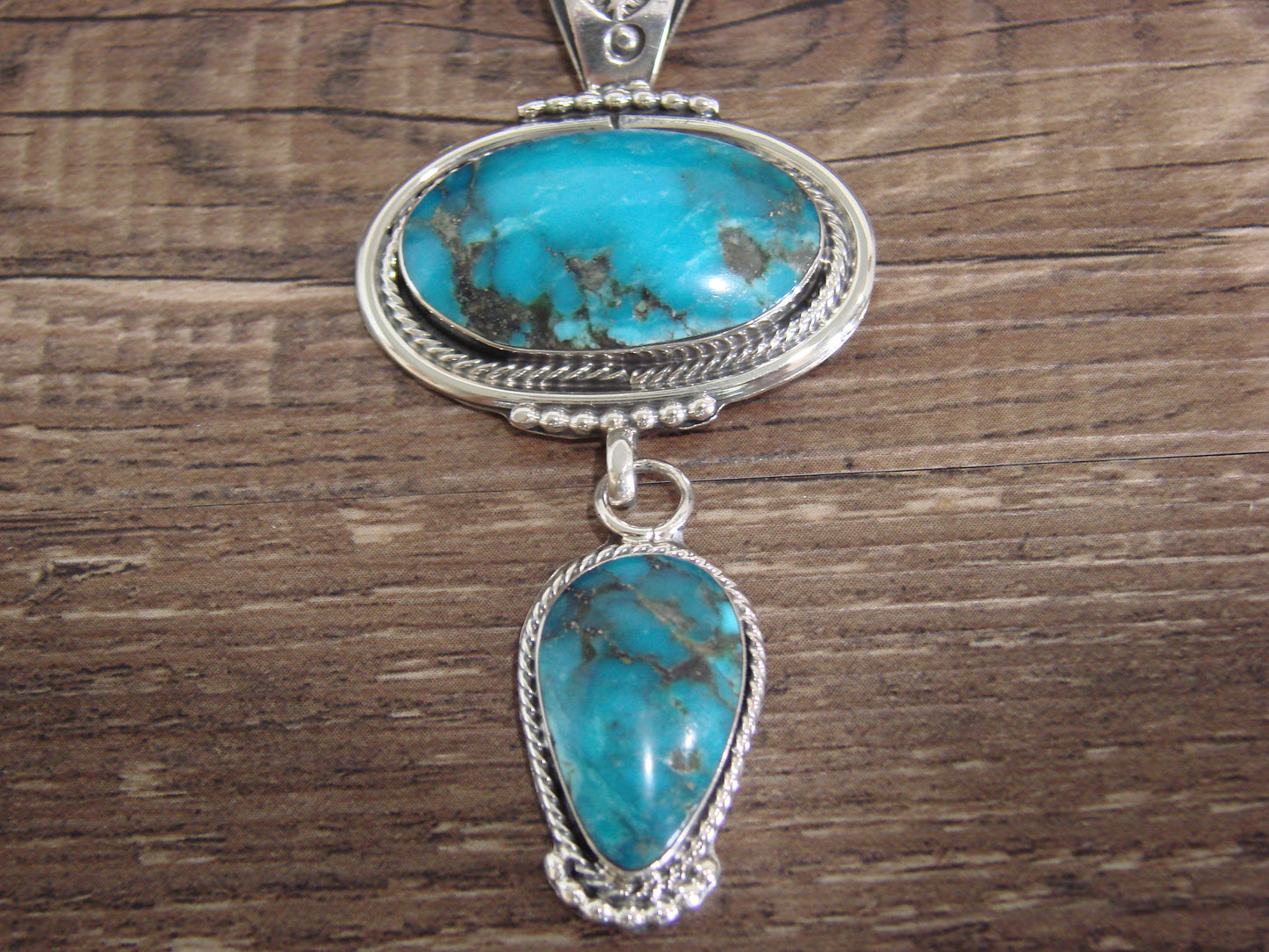 Native American Indian Sterling Silver & Turquoise Pendant by Smith
