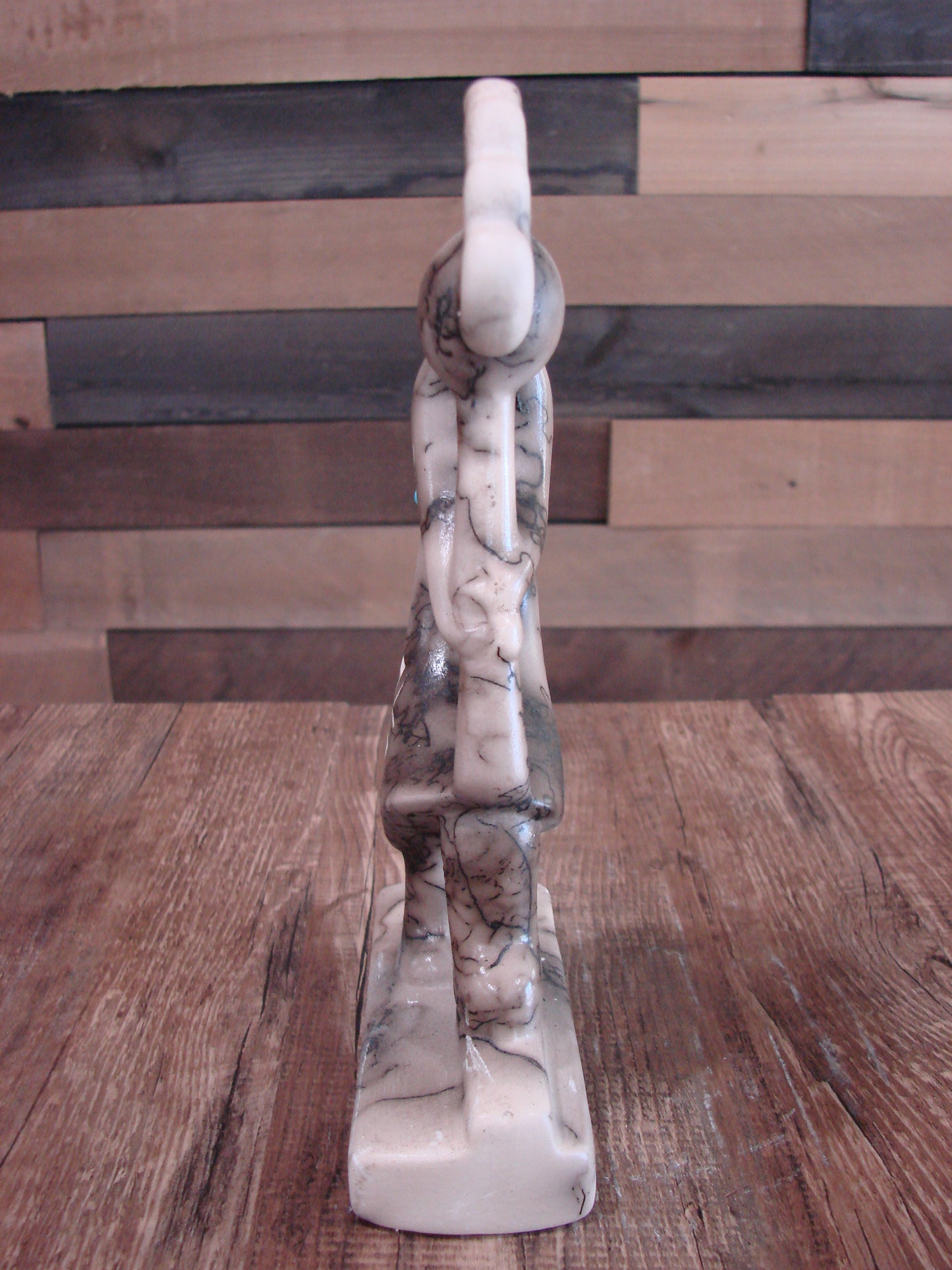 Native American Pottery Horse Hair Kokopelli Sculpture by Vail