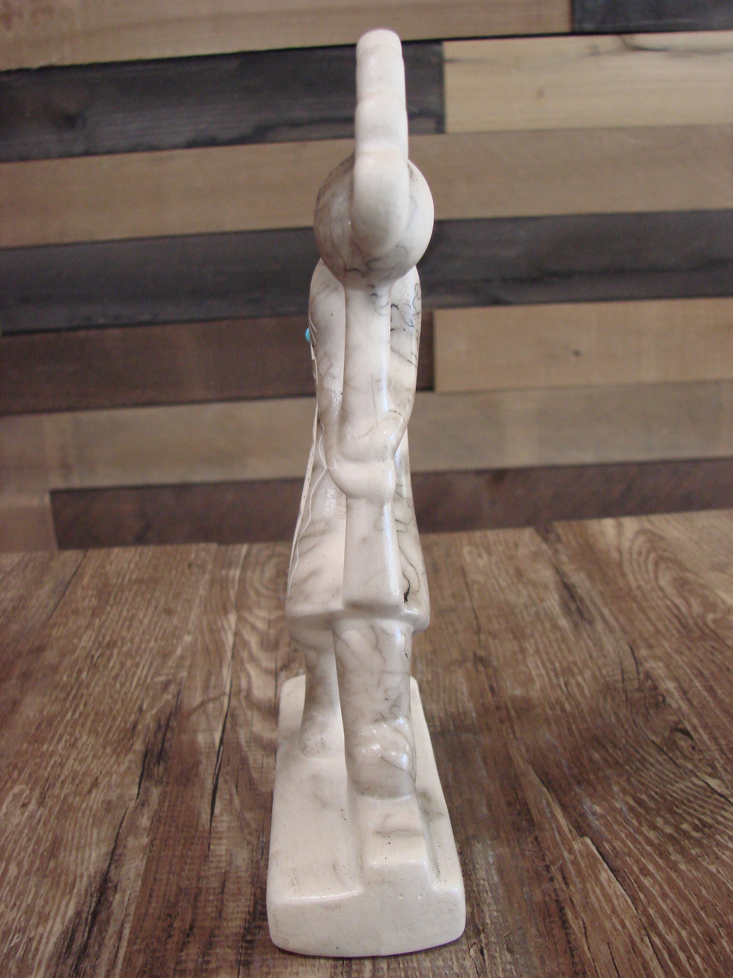 Native American Pottery Horse Hair Kokopelli Sculpture by Vail