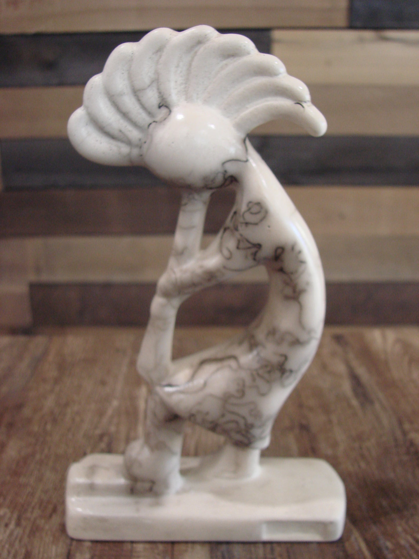 Native American Pottery Horse Hair Kokopelli Sculpture by Vail