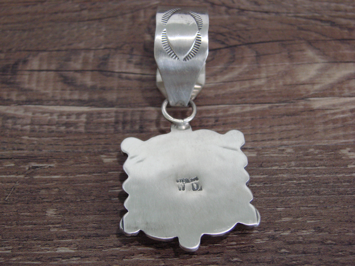 Native American Sterling Silver Spiny Oyster Pendant Signed Dawes