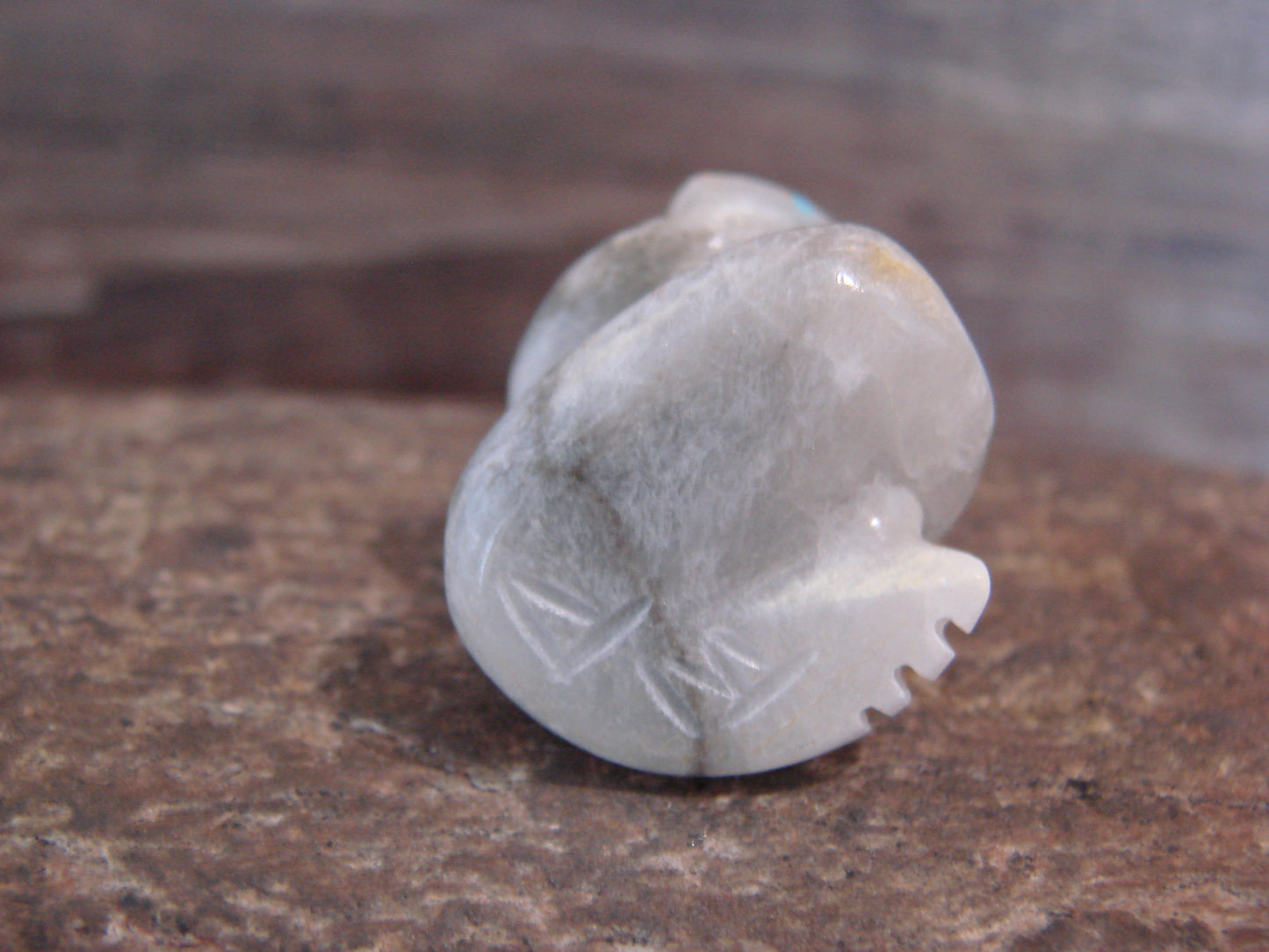 Native American Indian Hand Carved Alabaster Snake Fetish - B. Phillips