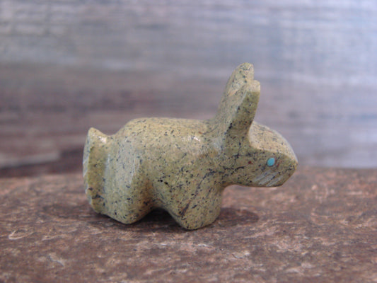 Native American Indian Hand Carved Serpentine Rabbit Fetish - B. Phillips