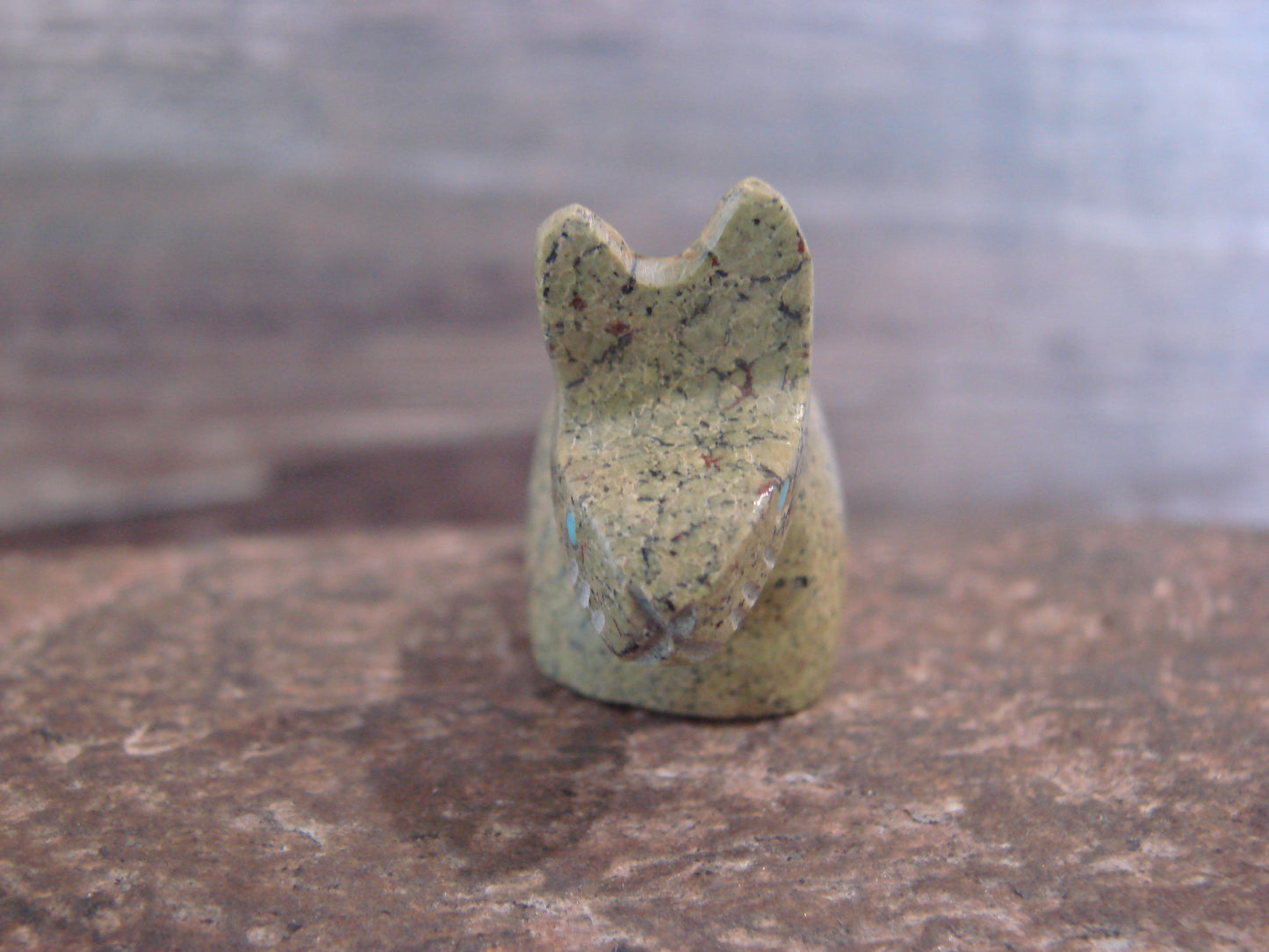 Native American Indian Hand Carved Serpentine Rabbit Fetish - B. Phillips