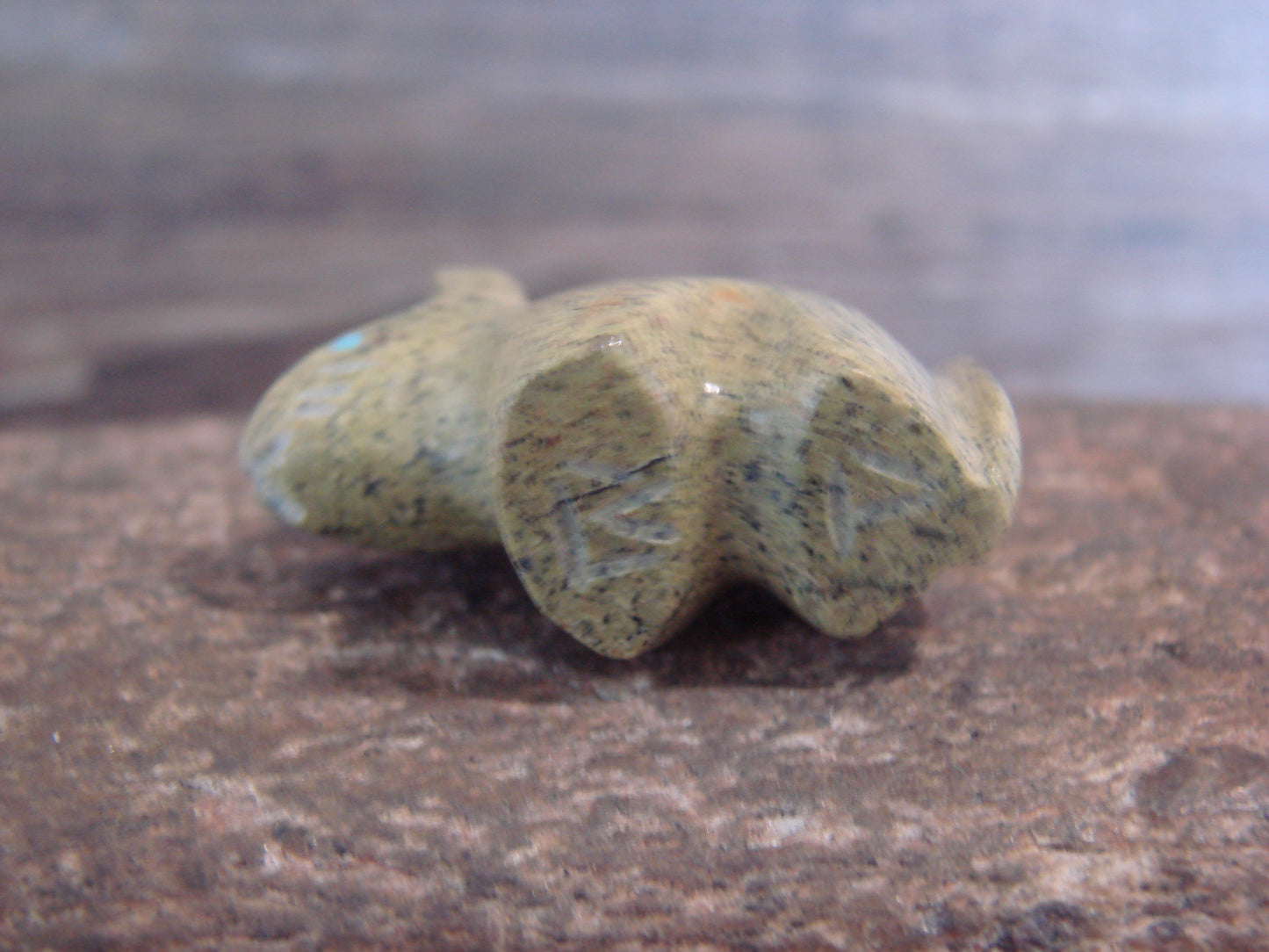Native American Indian Hand Carved Serpentine Rabbit Fetish - B. Phillips