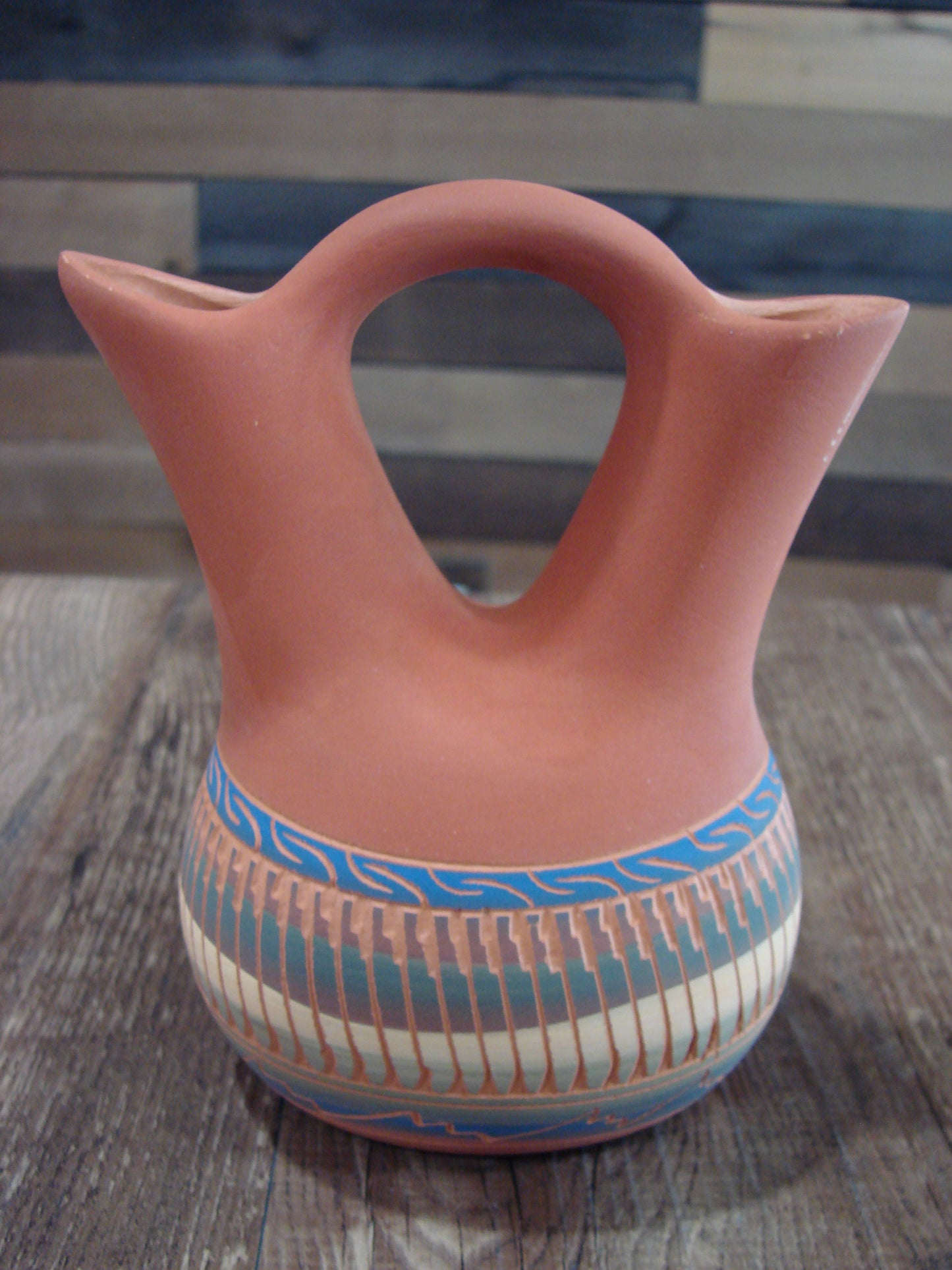 Native American Navajo Hand Etched Wedding Vase - Charlie