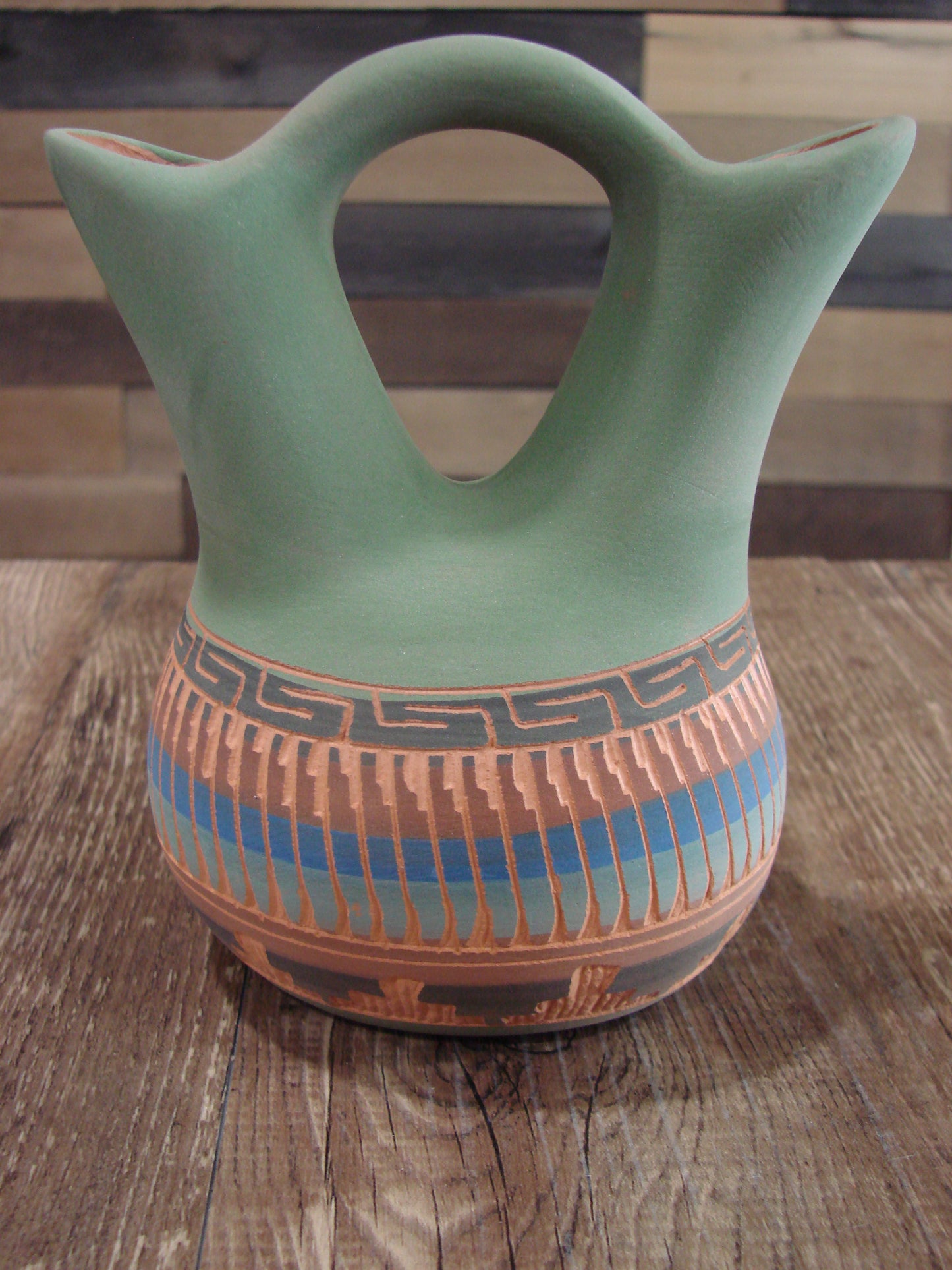 Native American Navajo Hand Etched Wedding Vase - Charlie