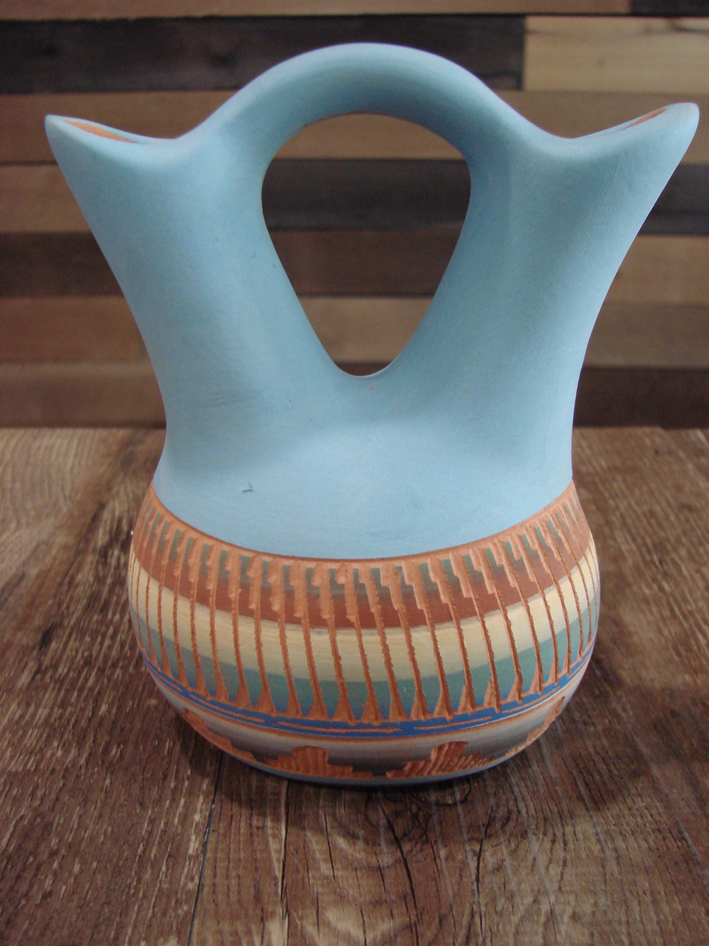 Native American Navajo Hand Etched Wedding Vase - Charlie