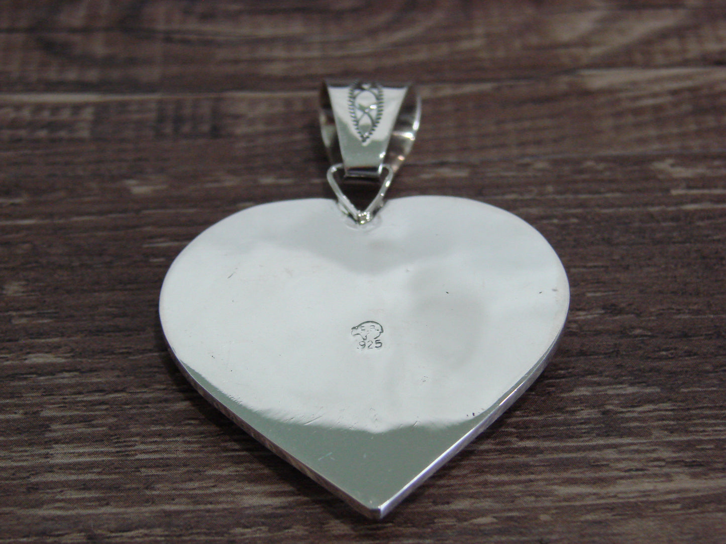 Native American Sterling Silver Turquoise Horse Heart Pendant - Lewis