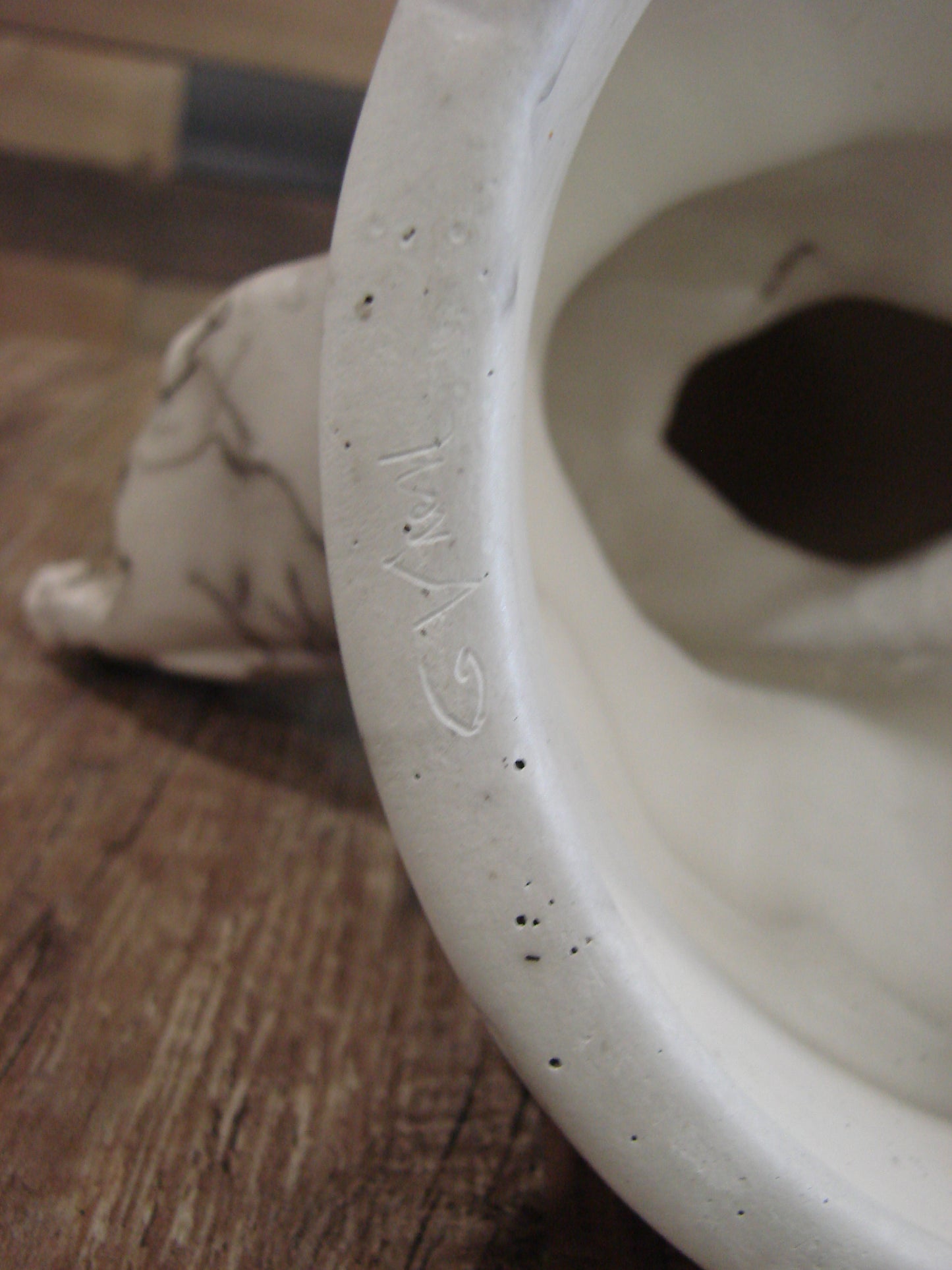 Native American Horse Hair Owl Pottery Sculpture by Vail