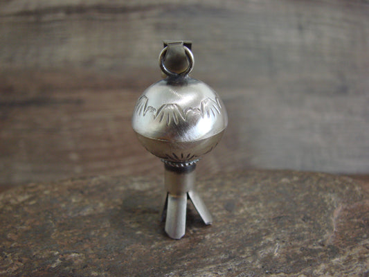 Native American Sterling Silver Squash Blossom Pendant Signed Smith